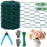 Lucomb floral chicken wire roll 4x236 ideal for floral decor and garden protection.