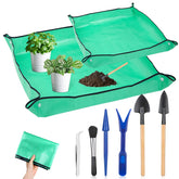 Lucomb repotting mat folded setup protects surfaces while you pot and prune plants.
