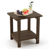 LUE BONA Adirondack side table with two tiers in dark brown finish for outdoor use