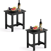 LUE BONA outdoor side table set 2 on patio for drinks and decor.
