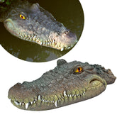 LUEUR floating alligator head decoy for ponds deters birds while enhancing outdoor decor.