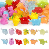 Lugailly glow-in-the-dark dinosaur figures illuminate mini landscapes after light exposure