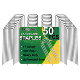 Luijnbn lawn staples side view showing sturdy 5-inch length for durable outdoor use.