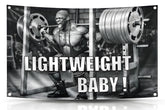 LUIVU Ronnie flag, single-sided design, ideal for bold gym wall motivation.