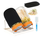 Lulonpon sprouting kit jar front shows easy access and large capacity for fresh sprouts.