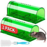 LULUCATCH humane mouse traps 2-pack demonstrate no-kill design for indoor pest control.