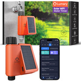 Lumary Solar Sprinkler Timer panel-angle for off-grid irrigation flexibility.