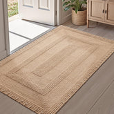LUMI handwoven jute door mat at the front door; keeps floors dry and welcoming.