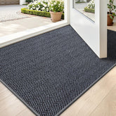 LUMI ultra-thin entrance mat with herringbone texture for a clutter-free entry.