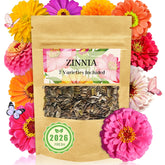LUOJIBIE Zinnia seeds bulk 5000 in resealable pouch for large garden displays.