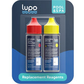 Lupo Global 3-in-1 pool test reagents pack for quick at-home water checks.