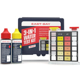 Lupo Global East Bay test kit packaging shows all-in-one home pool water testing.