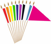 LUSEOAN pennant wood stick flag with bright colors for festive parades.