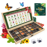 LushDew seed bank acrylic container for organized heirloom seeds.