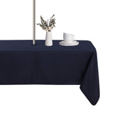 LUSHVIDA rectangle outdoor tablecloth with umbrella hole for protected patio dining.