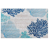 LUVADIAN blue beach door mat at entryway, traps dirt and moisture effectively.