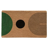 Luvadian mid-century boho door mat green and black front view with anti-slip bottom