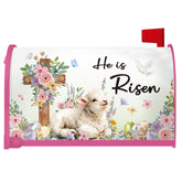 Luvsweets He Is Risen mailbox cover 20x18 with cross design for curb appeal
