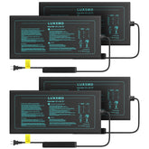 Luxbird seedling heat mat 4-pack under a seed tray for even germination warmth