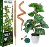 LveSunny 29-inch bendable moss pole pack supports climbing plants indoors.