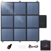 LVYUAN 200W folded panel showcasing compact travel-ready solar charging for camping