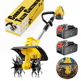 LWbrazl 21V cordless tiller ready for cable-free garden prep.