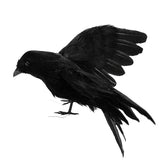 LWINGFLYER flying black feathered crow enhances Halloween outdoor decor