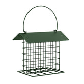 LWINGFLYER suet cake bird feeder with green roof attracts backyard birds.