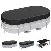 LXKCKJ 7x10ft rectangular pool cover main protects above-ground pools from leaves and debris