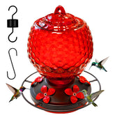 LXliangxin glass hummingbirds feeder outdoors 25oz attracts hummingbirds with ample nectar capacity