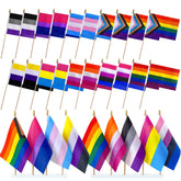 LyButty progress rainbow flags on wood sticks for vivid outdoor parades