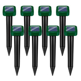 Lycxbfjia solar mole repellent stake installed in ground to deter burrowing pests.