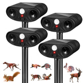 Lycxbfjia solar ultrasonic deterrent front view protects gardens from animals.