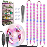 LYGZM grow light over indoor plants with full-spectrum illumination for steady growth
