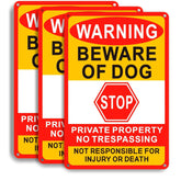Lykjdnz Beware Of Dog Sign front view with high visibility colors for deterrence