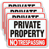 Lykjdnz no trespassing sign 8x12 for private property, four-pack provides clear deterrence.