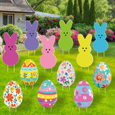 Lynumtw Easter bunny yard sign with stakes for a cheerful outdoor display