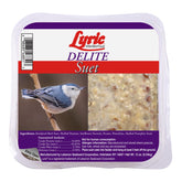 Lyric Delite suet cake close-up with high-protein ingredients for energetic backyard birds.