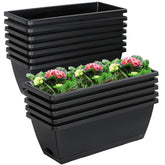 Lysjtsr 12pc 17-inch rectangle planter with drainage holes for windowsills.
