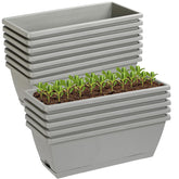 Lysjtsr 12pc rectangle planter box 17in gray front view showing a durable design
