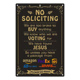 LZDICITARU No Soliciting Sign on front door deters uninvited visitors.
