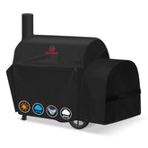 M COMNOVA OUTDOORS grill cover on Highland smoker with precise 64L x 31W x 44H fit