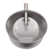 MACGOAL pig waterer in stainless steel bowl, built to resist rust and wear.