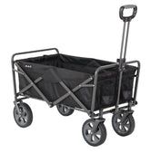 MacSports folding wagon open configuration shows full cargo space for gear.
