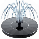 Mademax solar bird bath fountain with six nozzles creates diverse spray patterns for birds