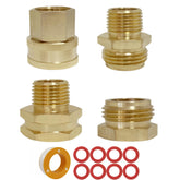 MAFERLIY brass garden hose connectors set shown together for versatile outdoor tasks