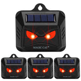 MAGIC CAT solar animal repeller front view deters nocturnal intruders at night.