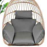 MAGIC ELEPHANT egg chair cushion gray front view with memory foam for comfortable lounging