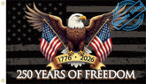 MAGJIUKE 250th Anniversary Flag front view with vibrant patriotic design for outdoor display