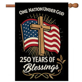 MAGJIUKE One Nation Under God flag with double-sided patriotic cross for outdoor display.